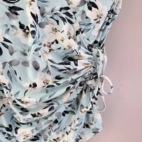 Nip Tuck Swim Floral Ruched One Piece Swimsuit Tummy Control Mint Green 6 - Picture 2 of 10